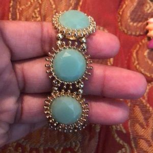 Mint and gold necklace and bracelet set